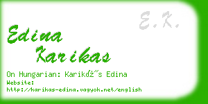 edina karikas business card